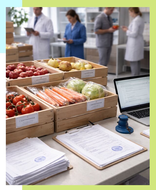Сертификация овощей и фруктов в Балтийске от 8666 р. | Алешин-Блт
