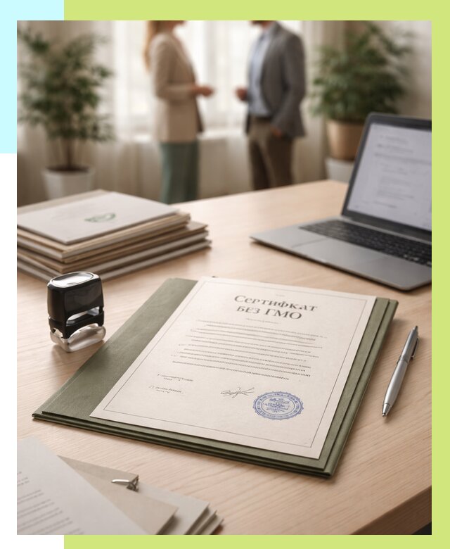 Сертификат без ГМО в Балтийске от 7646 р. оформить срочно Алешин-Блт